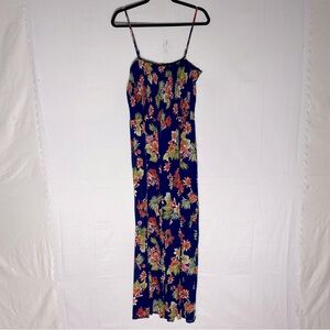 5/$25 Ambiance Blue Spaghetti Strap Smocked Body Wide Leg Jumpsuit Romper M